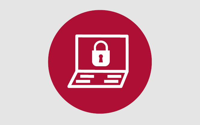 icon with padlock on laptop screen